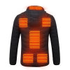 USB Rechargeable Smart Electrical 8 Plate Heating Winter Waterproof Mens Womens Long Sleeve Hoodie Warming Heated Down Jacket